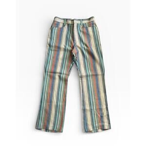 Brown Stripe Wide Leg Bell Bottom Pants Groovy Hippy Retro *READ*